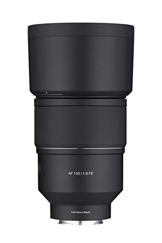 Samyang 135mm F1.8 AF Full Frame Auto Focus Telephoto Lens for Sony E Mount Cameras, Black, (SYIO13518-E)