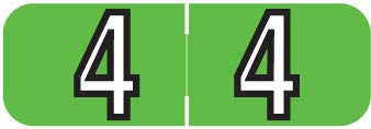 Doctor Stuff - File Folder Labels, Number 4, Barkley FNBAM Match - BANM Series Chart Stickers, Green, 1/2' x 1-1/2', 4, 500/Roll