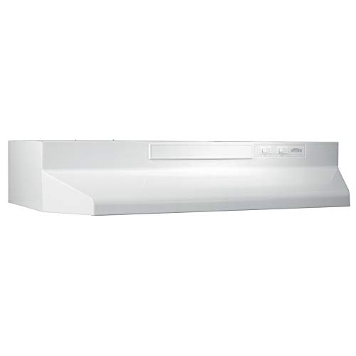Broan-NuTone F403611 Two Four White 36-inch Under-Cabinet 4-Way Convertible Range Hood with 2-Speed Exhaust Fan and Light