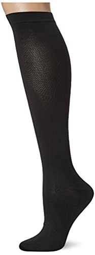 Dr. Scholl's Women's Travel Knee High Socks with Graduated Compression, Black Floral, Shoe Size: 8-10
