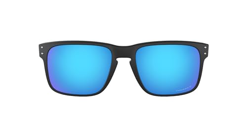 Oakley Men's OO9102 Holbrook Square Sunglasses, Matte Black/Prizm Sapphire Iridium Polarized, 57 mm