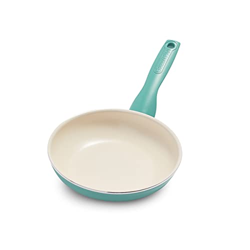 GreenPan Rio Healthy Ceramic Nonstick 7' Frying Pan Skillet, PFAS-Free, Dishwasher Safe, Turquoise