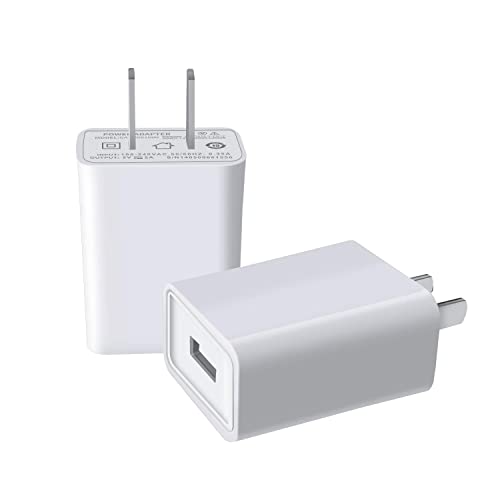 USB Wall Charger FOBSUNLAND . USB Wall Plug 5V 2A AC Power Adapter Compatible with iPhone,Pad,Samsung,Tablet,Kindle and More (White 2pack)