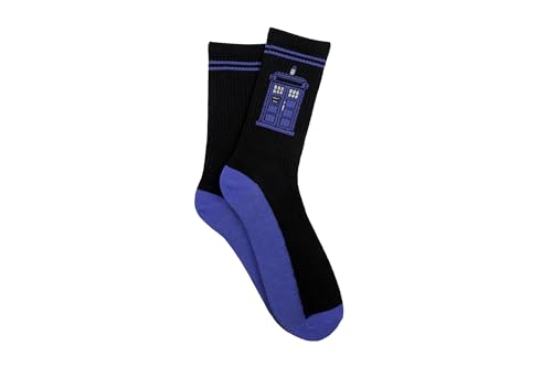 Everything Legwear Doctor Who Tardis Crew Socks - One Size Fits Most