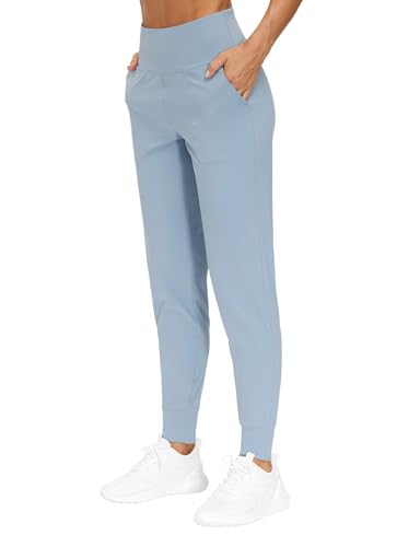THE GYM PEOPLE Women's Joggers Pants Lightweight Athletic Leggings Tapered Lounge Pants for Workout, Yoga, Running (Small, Denim Blue)