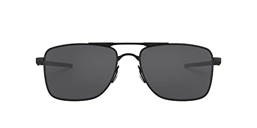 Oakley Men's OO4124 Gauge 8 Rectangular Sunglasses, Matte Black/Grey, 62 mm