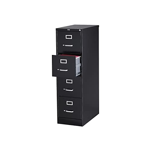 Staples 204082 4-Drawer Vertical File Cabinet Locking Letter Black 25-Inch D (25164D)