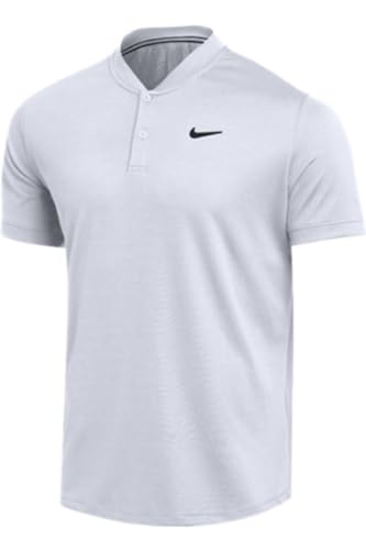 Nike Mens DRI-FIT Blade Polo (Large, White)