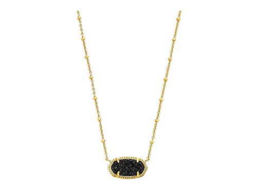 Kendra Scott Women's Elisa Satellite Short Necklace Gold Black Drusy One Size One Size