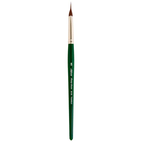 Silver Brush Limited 2515SMD Ruby Satin Pointed Triangle Brush, Bristle Brushes for Fluid and Flow Acrylics, Size Medium, Short Handle
