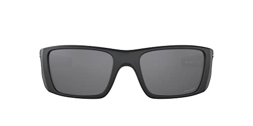 Oakley Men's OO9096 Fuel Cell Rectangular Sunglasses, Matte Black/Prizm Black Polarized, 60 mm