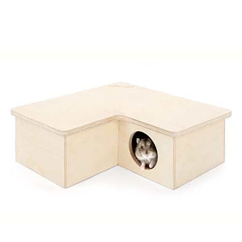 Niteangel Multi-Chamber Hamster House Maze: - Multi-Room Hideouts & Tunnel Exploring Toys for Hamster Gerbils Mice Lemmings (3-Room Small)