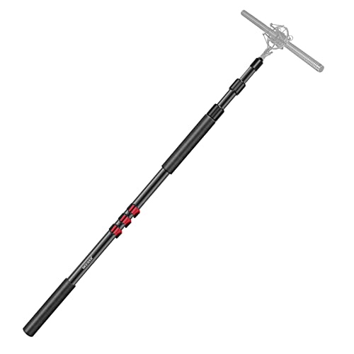 NEEWER NW-7000 Microphone Boom Arm, 3 Section Extendable Handheld Mic Arm with 3/8' & 3/8' to 5/8' Screw Adapter, 3ft to 8ft Adjustable Length,Auxiliary