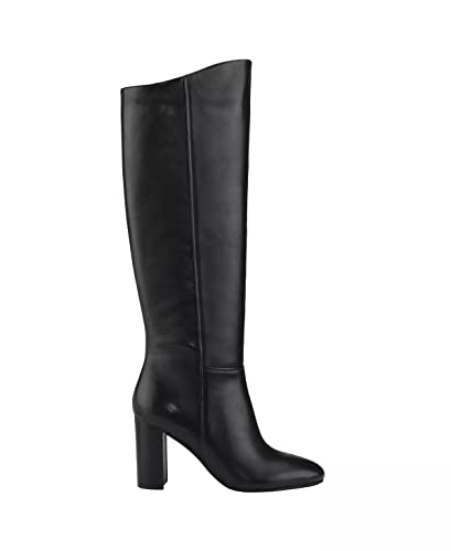 Calvin Klein Women's ALMAY Knee High Boot, Black Leather 003, 7.5