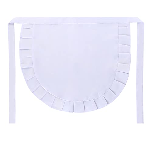 SUN2ROSE Girls Cosplay Waist Apron Tight Costume, White Half Apron Kitchen Party Favors Also Fits for Kids Apron (Small) (1)