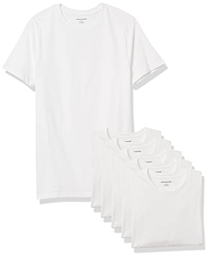 Amazon Essentials Men's Crewneck Undershirt, Pack of 6, White, XX-Large