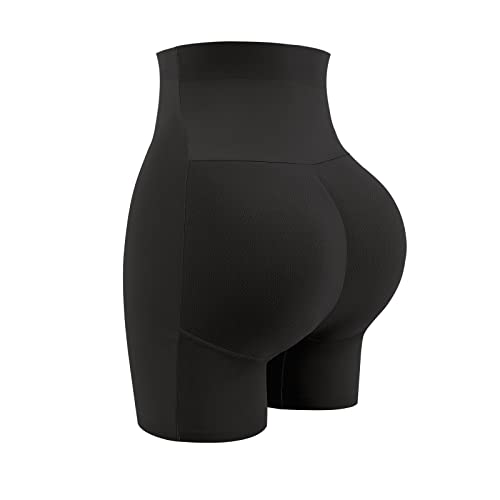 JOYSHAPER Womens Padded Underwear Butt Lifter Panties Butt Lifting Shapewear Tummy Control Booty Enhancer Shorts Black S