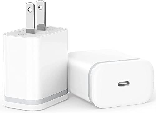 iPhone 15 14 13 12 11 USB C Wall Charger, 20W 2-Pack Charging Block USBC Power Adapter PD Plug Box Type C Brick Cube for iPhone 15 14 13 12 11 Pro Max XS X XR SE 8 Plus, iPad Pro, AirPods Pro