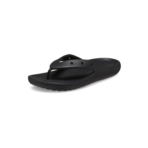 Crocs Unisex Classic Flip Flops 2.0, Sandals for Women and Men, Black, 6 US