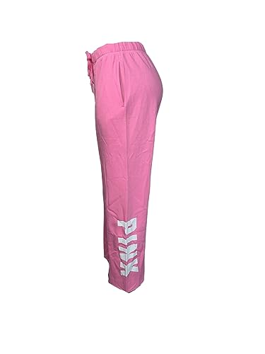 Victoria's Secret Pink Fleece Heritage/Boyfriend Oversize Fit Sweatpants Color Pink New (as1, Alpha, xx_l, Regular, Regular)