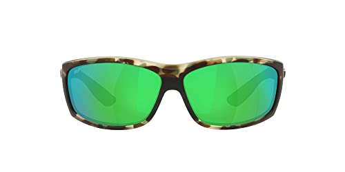 Costa Del Mar Men's Saltbreak Polarized Rectangular Sunglasses, Wetlands/Green Mirrored Polarized-580P, 65 mm