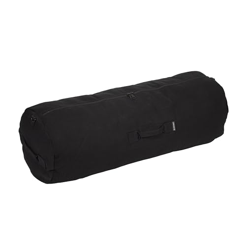 Stansport Zippered Canvas Deluxe Duffel Bag - Black (1237)
