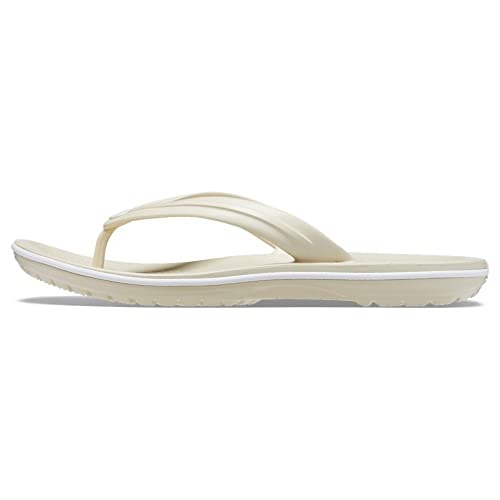 Crocs Unisex Crocband Flip Flop | Slip-on Sandals | Shower Shoes, Bone, Numeric_6 US Men