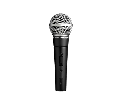 Shure SM58S Cardioid Dynamic Vocal Microphone with On/Off Switch, Pneumatic Shock Mount, Spherical Mesh Grille with Built-in Pop Filter, A25D Mic Clip, Storage Bag, 3-pin XLR Connector