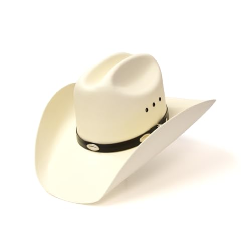 Western Express Natural Straw Cowboy Hat - Cattleman Style with Silver Conchos Hat Band | Cowboy & Cowgirl Hats for Men and Women