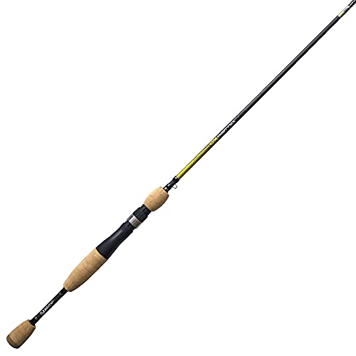 Quantum QX36 Spinning Fishing Rod, 6-Foot 2-Piece IM7 Graphite Fishing Pole, Split-Grip Cork Handle, DynaFlow Aluminum-Oxide Guides, Fast Action, Medium-Light Power, Silver