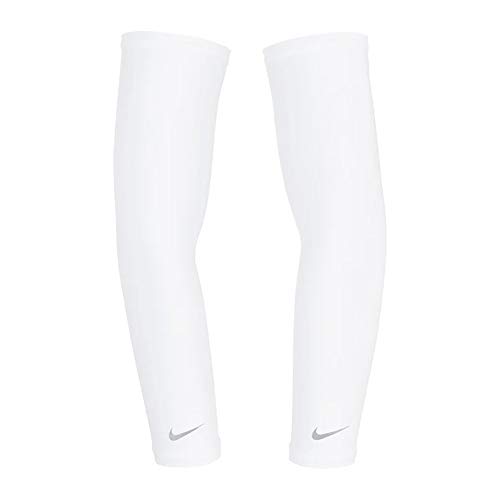 Nike Lightweight Running Sleeves (S/M,White/Silver)