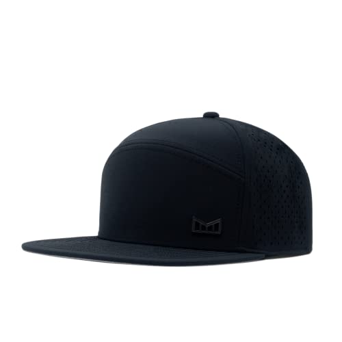 melin Trenches Icon Hydro, Performance Snapback Hat, Water-Resistant Baseball Cap for Men & Women, Black, Medium-Large