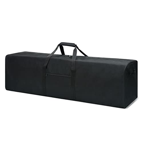 52 Inch Large Duffle Bag for Travel Camping Sport Equipment Storage Bag with 2-way Lockable Zippers (Black)