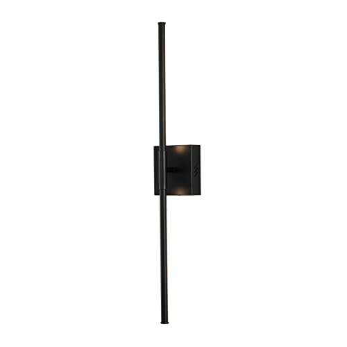 JONATHAN Y JYL7022C Makena 28' Dimmable Integrated LED Modern Metal Wall Sconce Minimalistic Contemporary 3000K 10W Bulbs Entryway Lobby Kitchen Bathroom Bedroom Living Room Hallway, Black