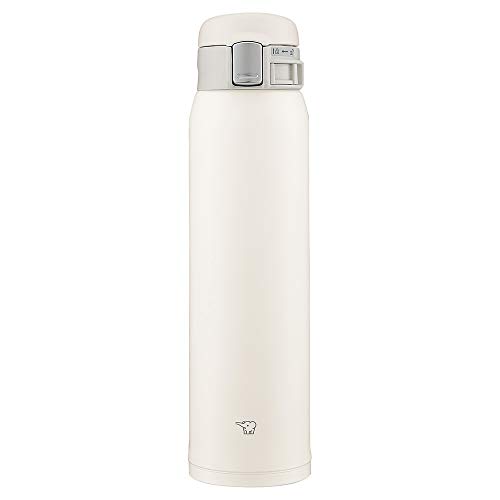 Zojirushi SM-SF60-WM Water Bottle, Direct Drinking, One-Touch Opening, Stainless Steel Mug, 20.3 fl oz (600 ml), Pale White