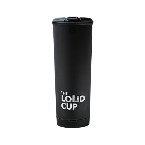 The LoudCup 20 oz Tumbler + Stadium Horn with Snap-Fit Lid (Raven Black) - Insulated Cup Reusable Water Bottle Coffee Travel Mug - Worlds Loudest Cup for Game Day