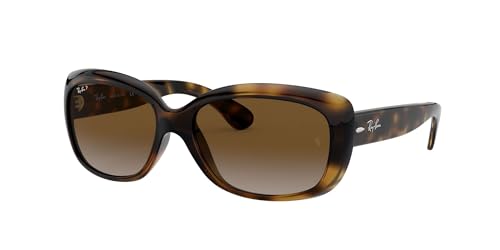 Ray-Ban Women's RB4101 Jackie Ohh Butterfly Sunglasses, Light Havana/Polarized Light Grey Gradient Brown, 58 mm + 0