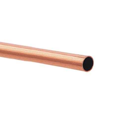 Tynulox 1'(25mm) OD 99.9% Copper Tube 1mm Wall × 300mm Length × 1Pcs, Pure Copper Tubing 110 Copper Seamless Round Tubing for Refrigerator, Jewellery and Industry