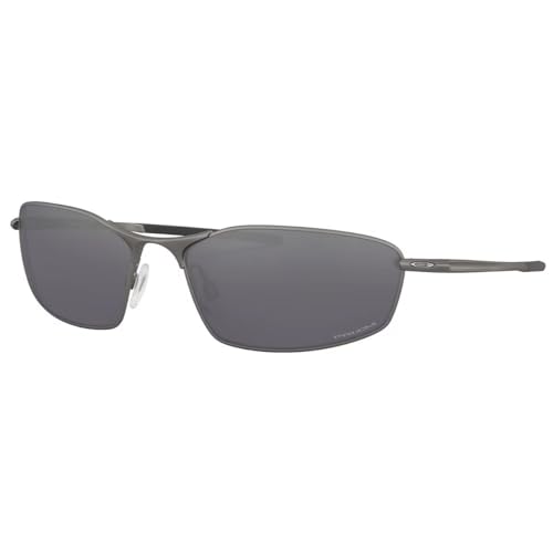 Oakley Men's OO4141 Whisker Oval Sunglasses, Carbon/Prizm Black, 60 mm