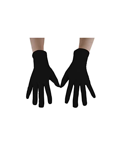 Seeksmile Adult Spandex Gloves Wrist Length Halloween Cosplay Costume Glove (Free Size, Black)