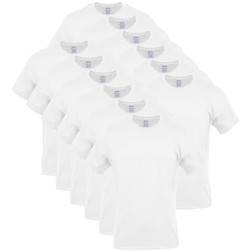Gildan Men's Crew T-Shirts, Multipack, Style G1100, White (12-Pack), Large