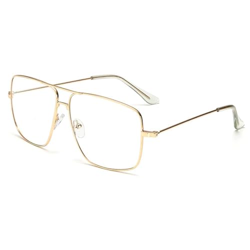 Dollger Classic Glasses Clear Lens Non Prescription Metal Frame Eyewear Men Women Gold