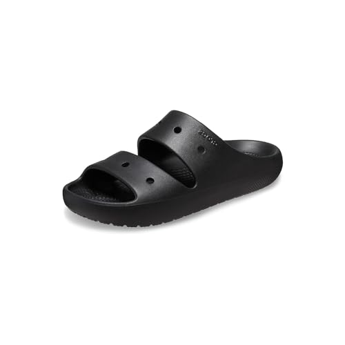 Crocs Unisex Classic Sandals 2.0, Slides for Women and Men, Black, 7 US
