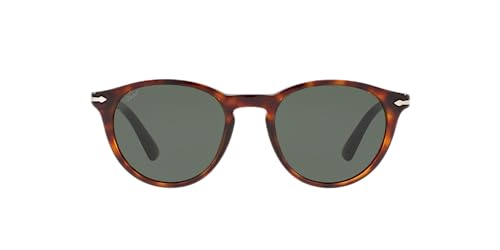 Persol PO3152S Round Sunglasses, Havana/Green, 49 mm