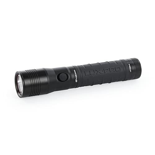 LUXPRO LP1100V3 2D Size High-output Handheld Flashlight, 455 Lumens, 2 D, Tackgrip, LPE Optics, Side Button