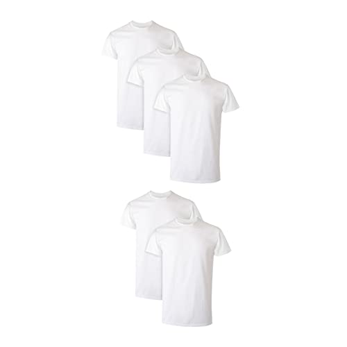 Hanes Men's Moisture-Wicking Crewneck Performance Undershirt, 5-Pack, White, XX-Large