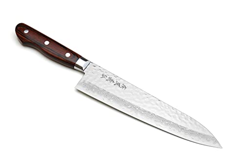 Yoshihiro VG10 16 Layer Hammered Damascus Gyuto Japanese Chefs Knife (8.25'' (210mm))