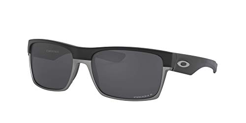 Oakley Men's OO9189 TwoFace Square Sunglasses, Matte Black on Silver/Prizm Black Polarized, 60 mm
