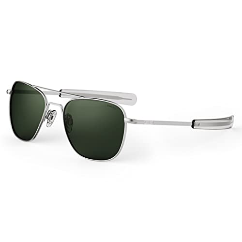 Mens or Womens Aviator Sunglasses, Matte Chrome Finish, Classic, Non-Polarized UV Protection by Randolph USA
