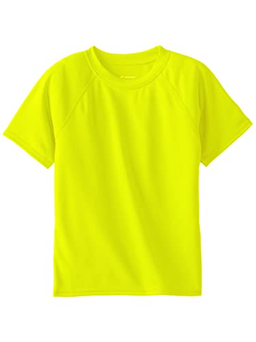 Kanu Surf Boys' Short Sleeve UPF 50+ Rashguard Swim Shirt, Solid Yellow, X-Small (6)